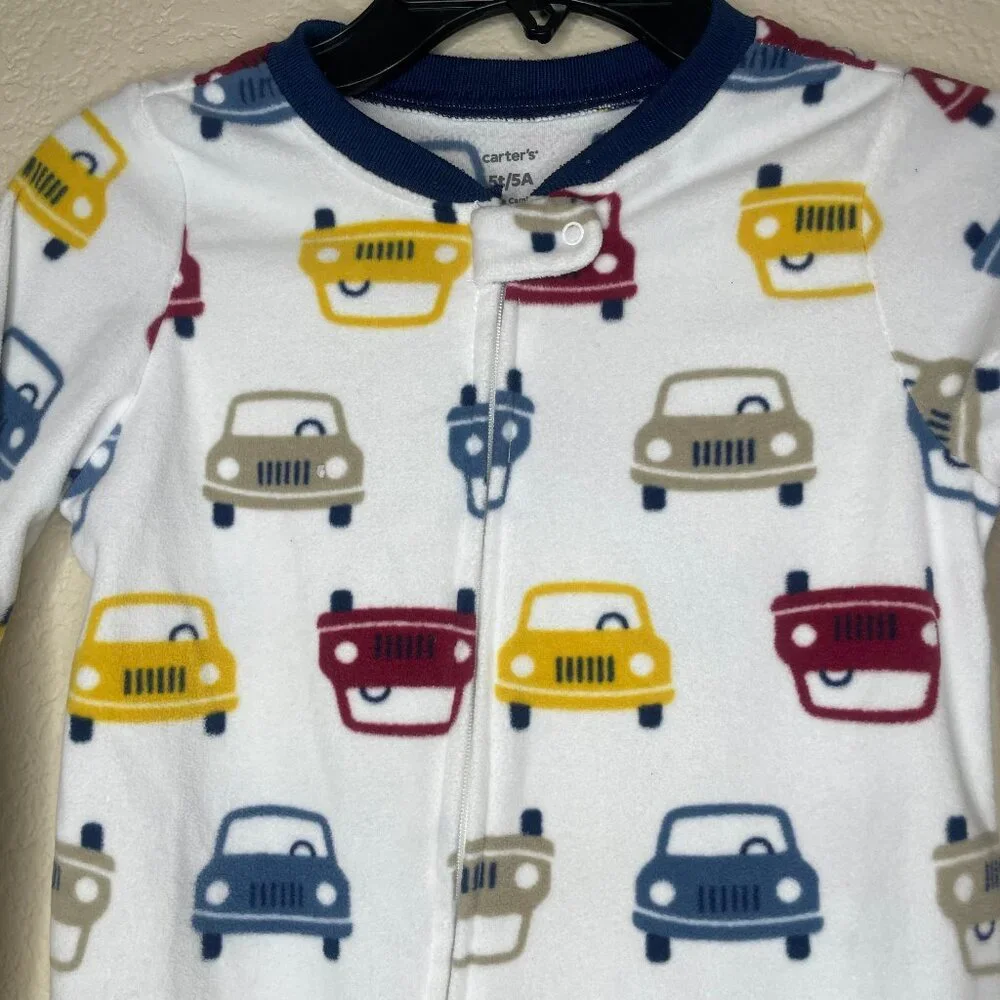 Carter’s 5T Fleece Footed Pajamas Cars Print Sleeper